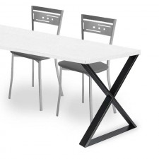 Pata fija rectangular de acero para mesas y encimeras 71 cm color negro  mate