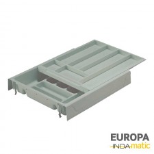 Cubertero Doble PVC Gris para Cajón de Cocina Europa